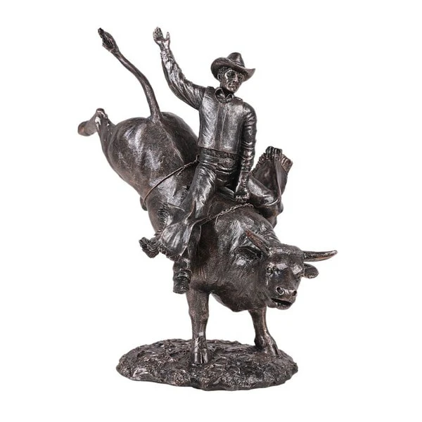 Cowboy Bull Riding Statue