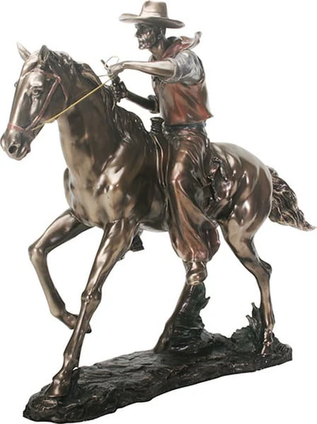 Cowboy on Horse Western Sculpture