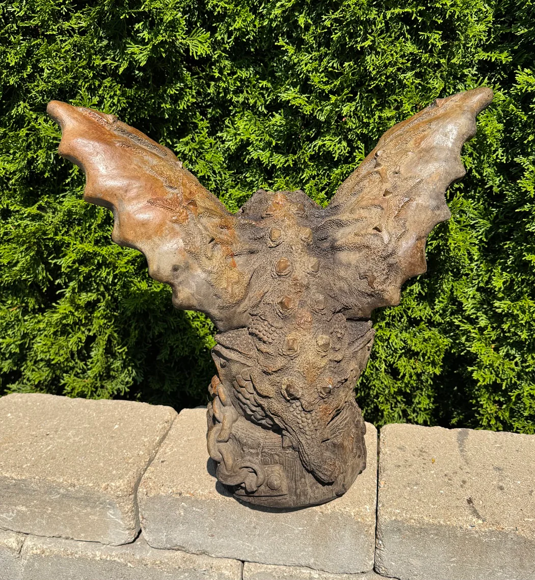Crouching Gargoyle Cast Stone Statue 18" High - Image 2
