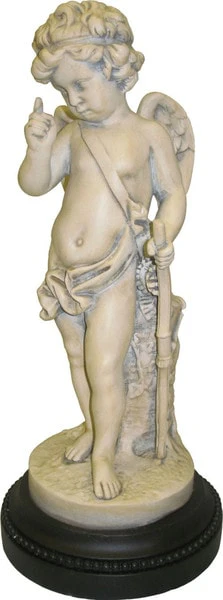 Cupid With Black Base Classical Sculpture - Image 2