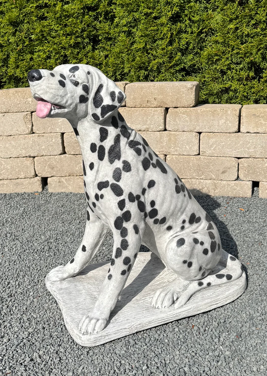 Dalmatian Dog Statue 27" High Cast Stone Firehouse Sculpture