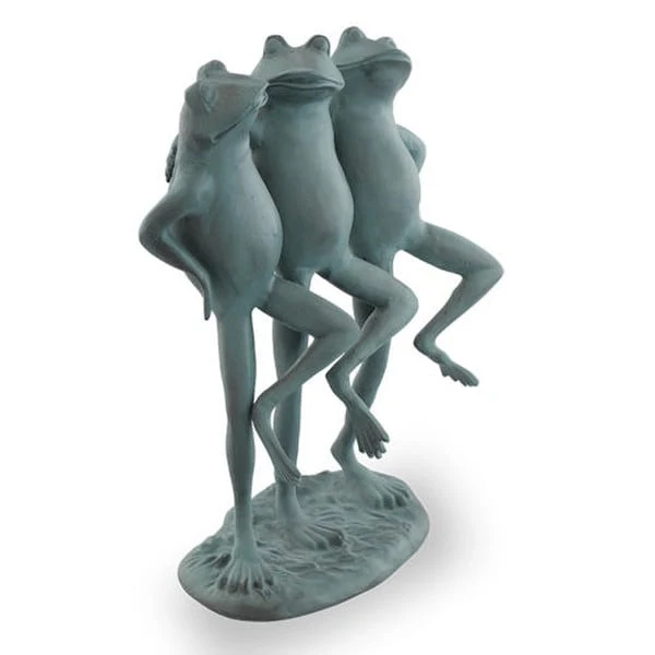 Dancing Frog Trio Garden Statue - Image 2