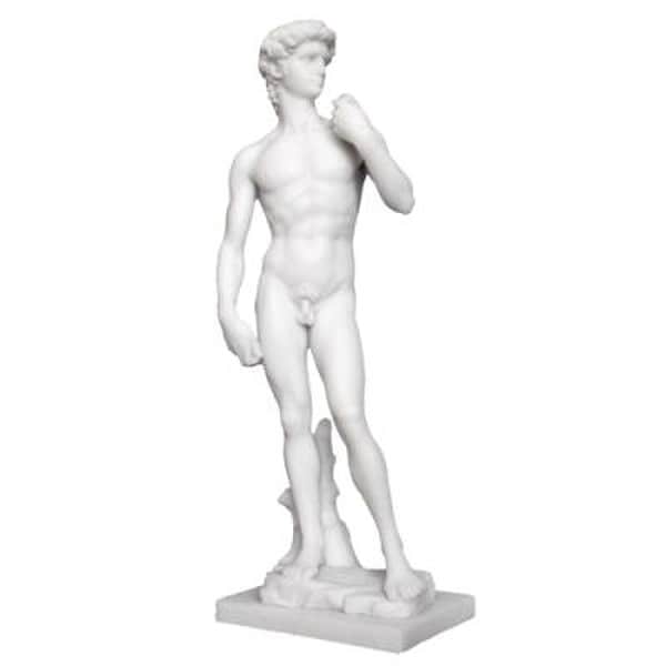 David Statue by Michelangelo 12" High White