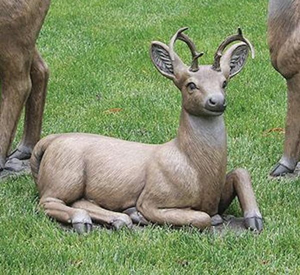 Deer Laying Down Sculpture 27" Long - Image 2