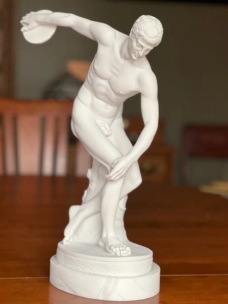 Discus Thrower Discobolos Sculpture By Myron 18.5" High - Image 2