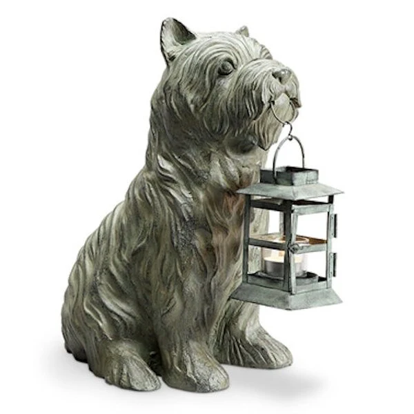 Dog Garden Lantern Patient Pooch Statue - Image 2