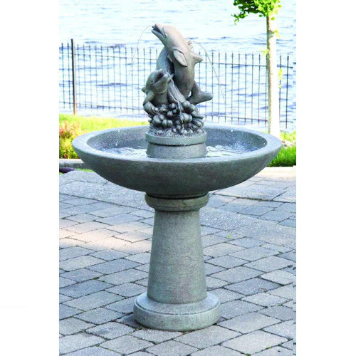 Dolphin Trio Spouting Garden Fountain 46" High