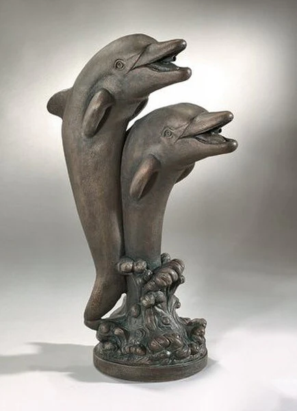 Double Dolphins Plumbed Water Feature
