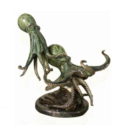 Double Octopus Bronze Sculpture 19" Tall - Image 2