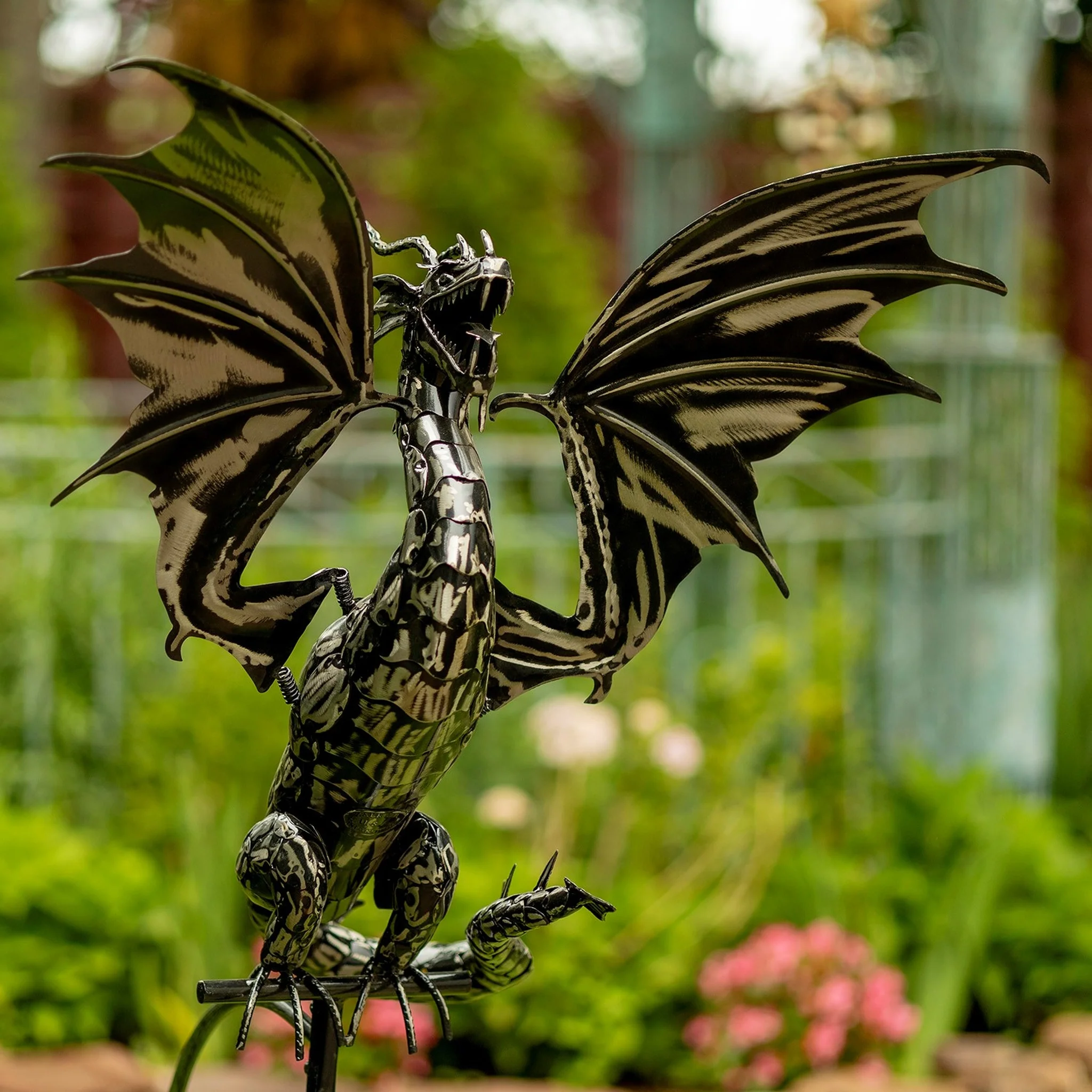 Dragon Swing Stake Sculpture 85" Tall