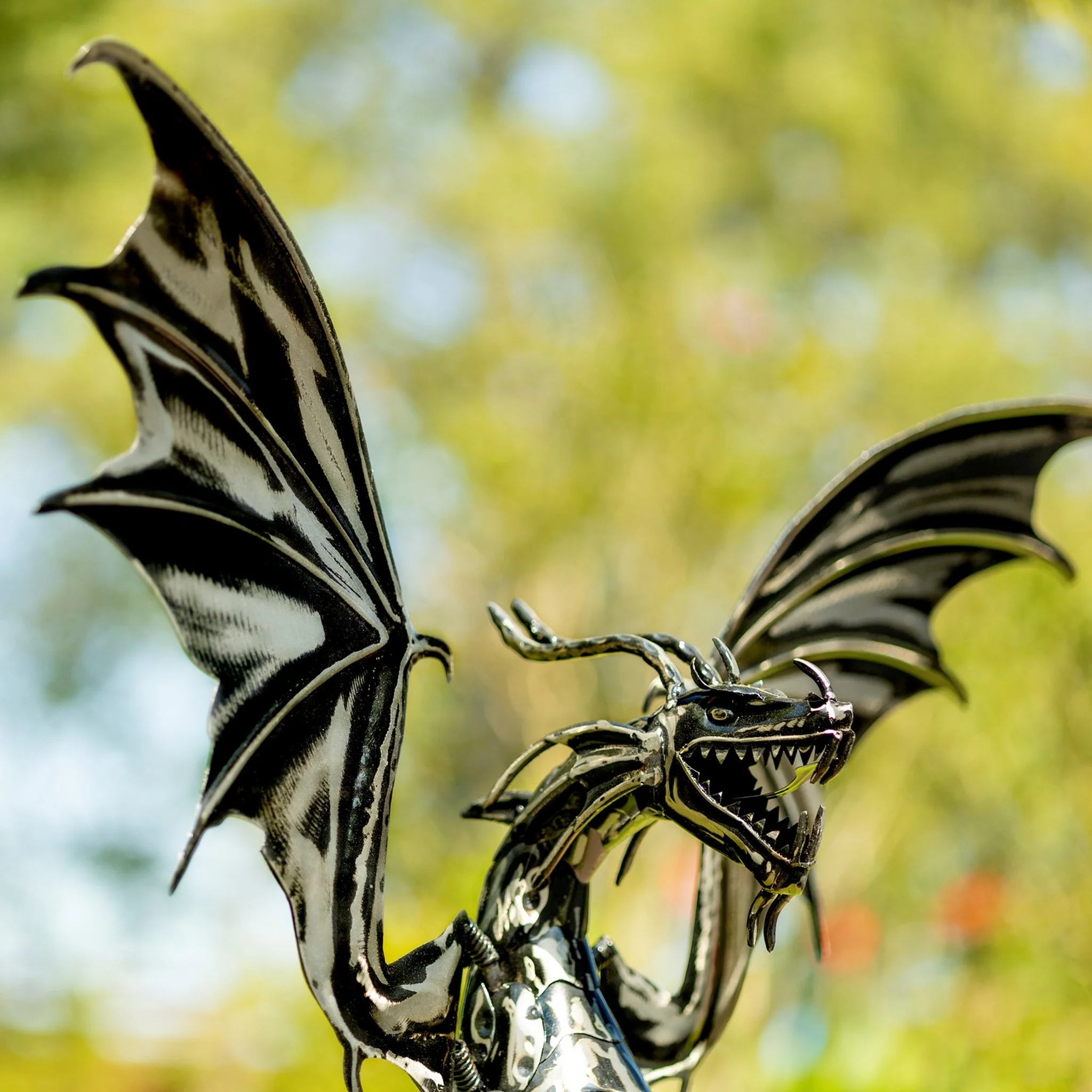 Wind Motion Dragon Garden Stake with Tail Down 86" High - Image 3