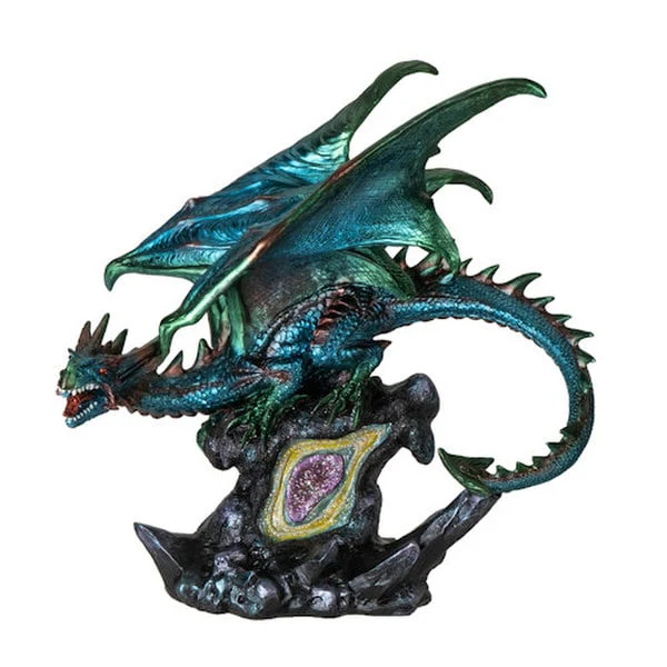 Dragon on Geode Rock Sculpture