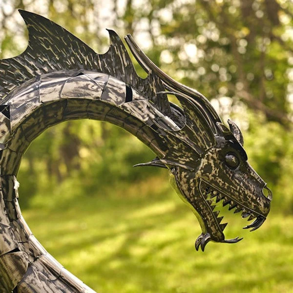 Dragon Statue 6 Feet Tall Iron Sculpture - Image 3