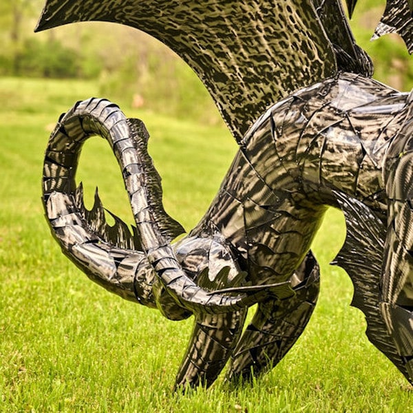 Dragon Statue 6 Feet Tall Iron Sculpture - Image 4