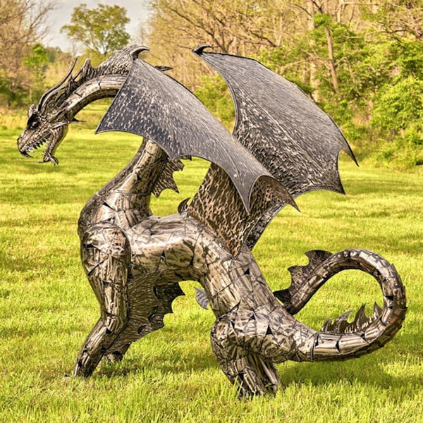 Dragon Statue 6 Feet Tall Iron Sculpture - Image 5