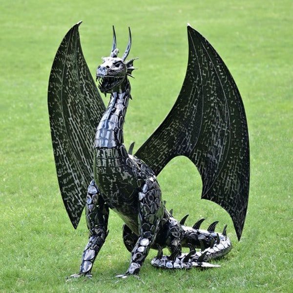 Dragon Statue Sentry Iron Sculpture - Image 3