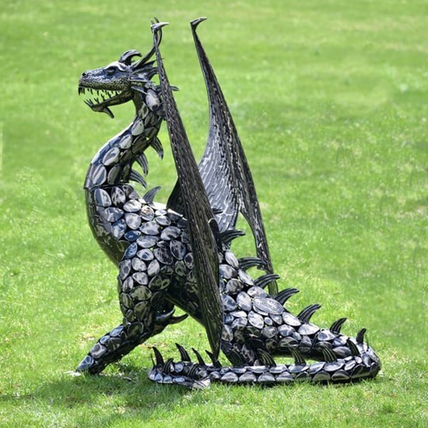 Dragon Statue Sentry Iron Sculpture - Image 4