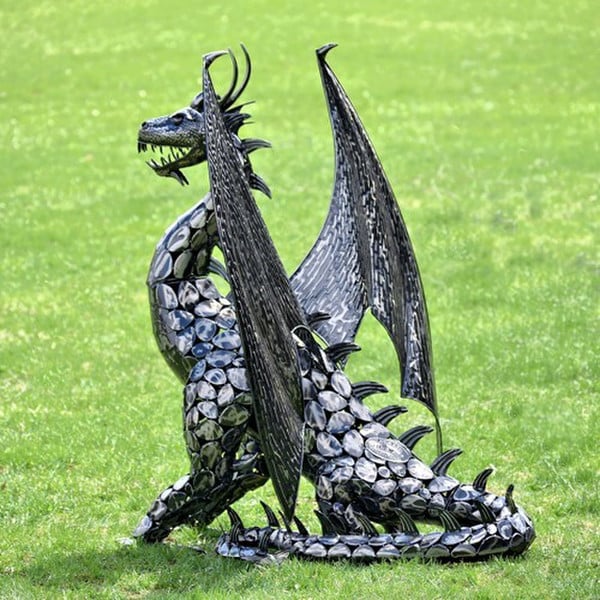 Dragon Statue Sentry Iron Sculpture - Image 5