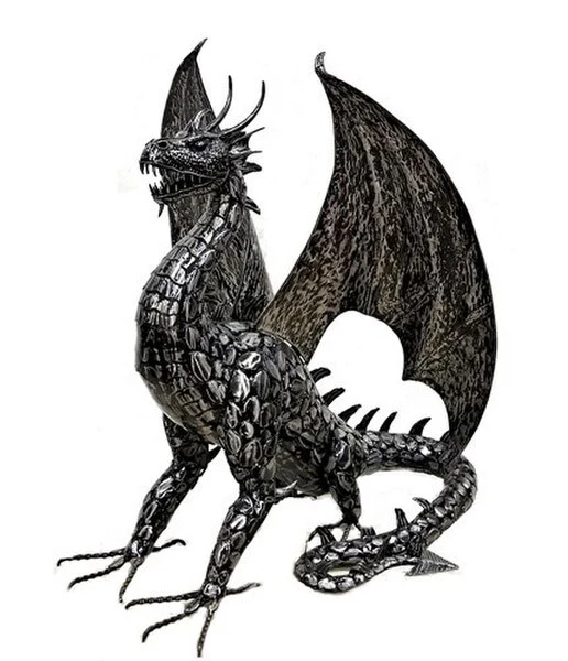 Dragon Statue Sentry Iron Sculpture - Image 6
