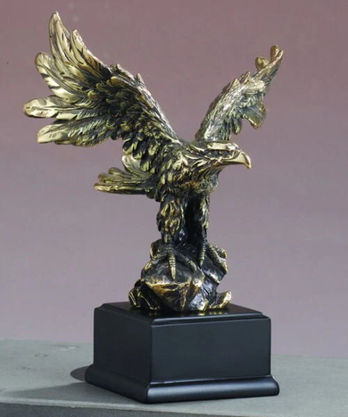 Eagle Antique Gold Statue 7.5" High