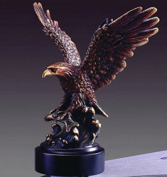 Eagle Catching Fish Sculpture 8" High - Image 2