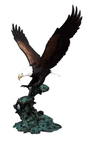 Eagle on Crested Waters Bronze Sculpture - Image 3