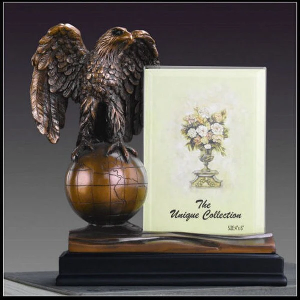 Eagle On Globe Picture Frame Award 8" High - Image 2