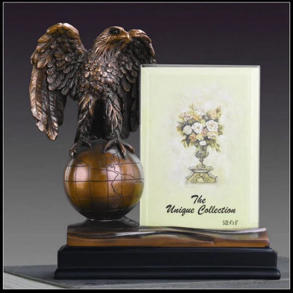 Eagle On Globe Picture Frame Award 8" High - Image 3