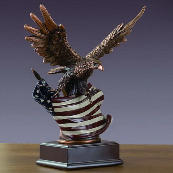 Eagle with American Flag Statue