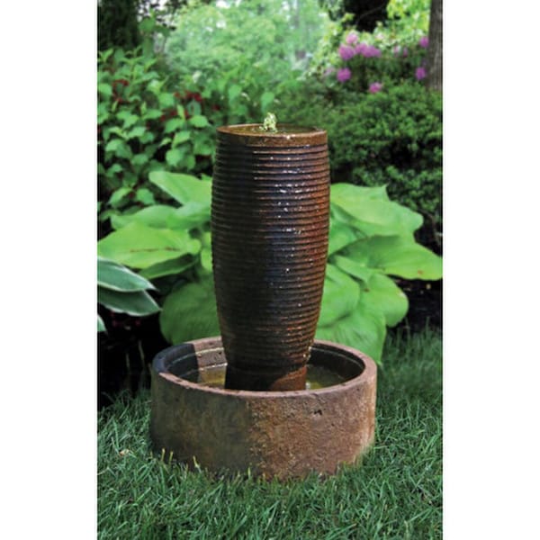 Ecatepec Urn Fountain Lights Up 32" High