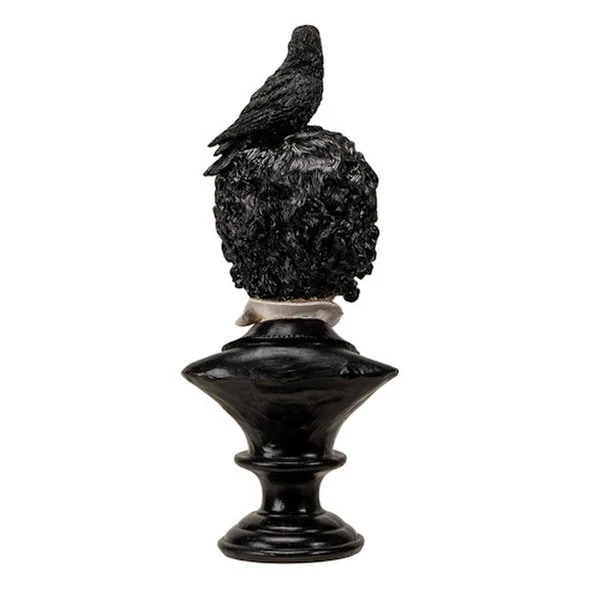 Edgar Allen Poe Bust with Raven Statue - Image 2