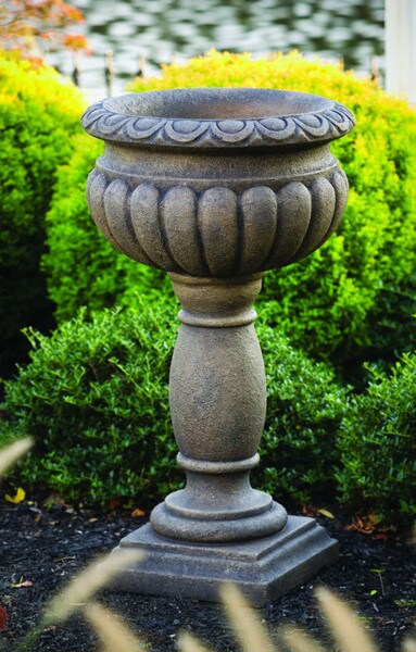 Egg & Dart Urn On Pedestal 33.5" High