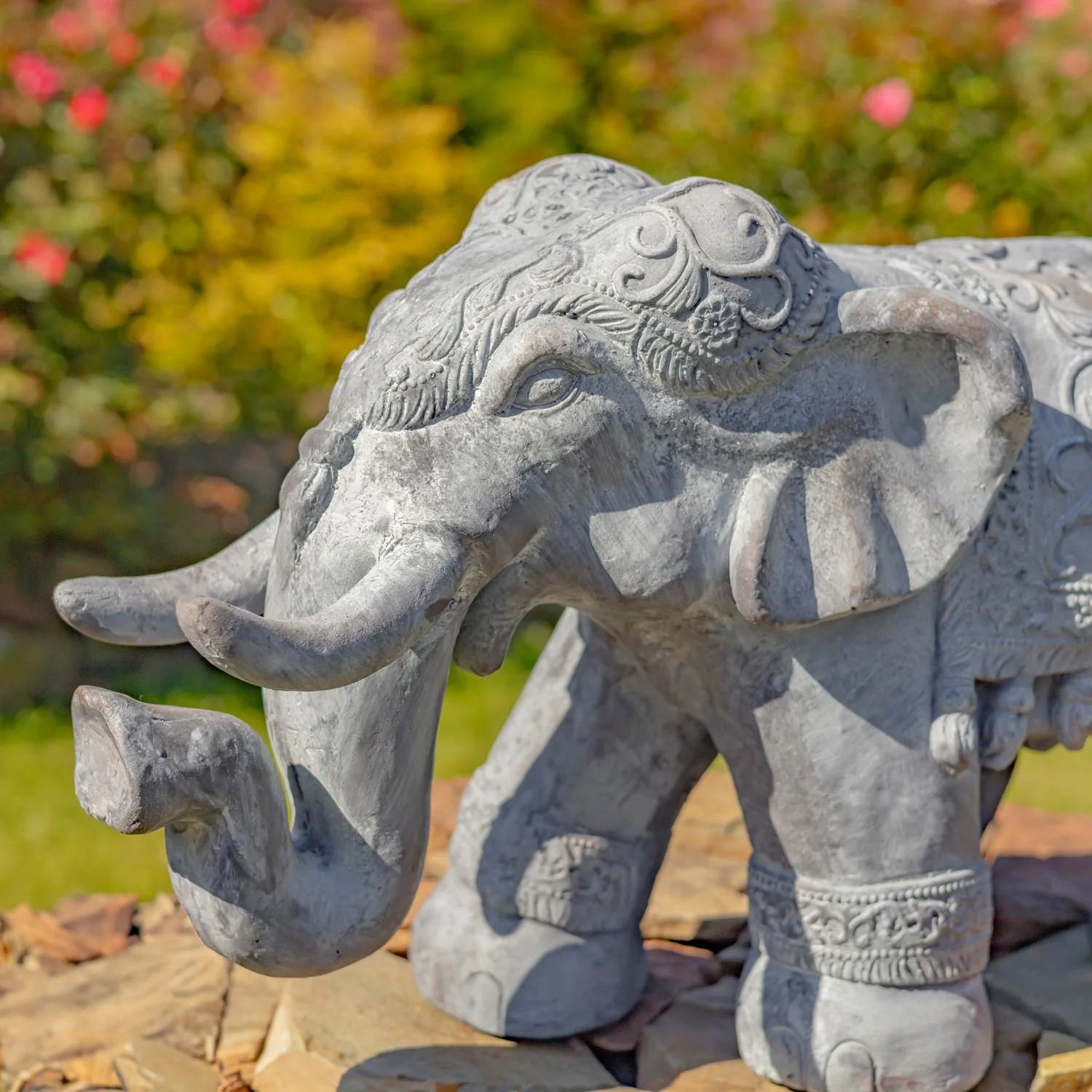 Elephant Garden Statue Symbol of Strength & Good Fortune - Image 3