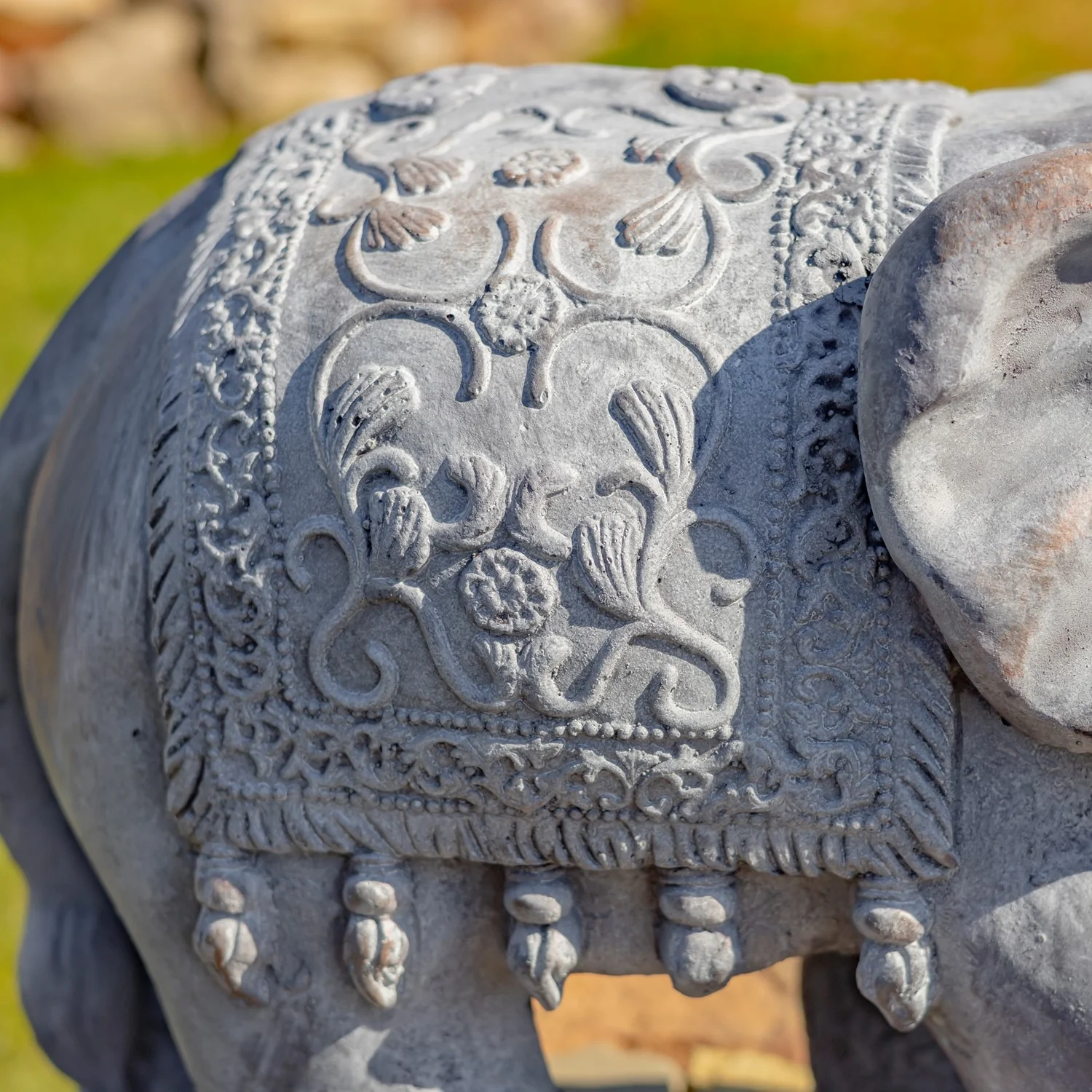 Elephant Garden Statue Symbol of Strength & Good Fortune - Image 6