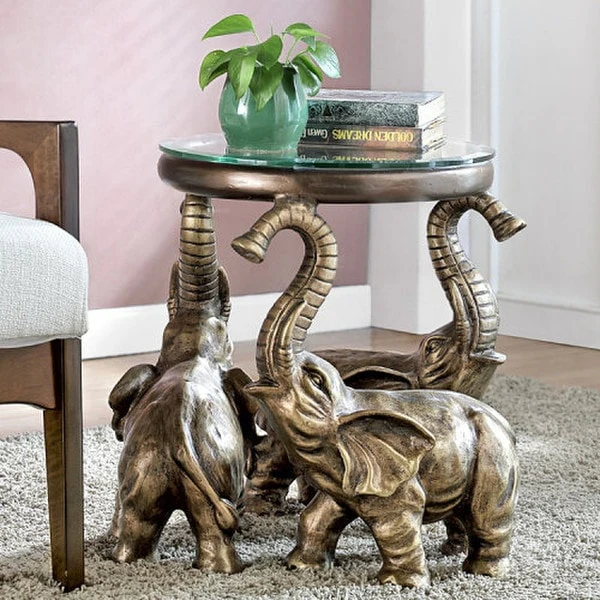 Elephant Trio Sculptural End Table