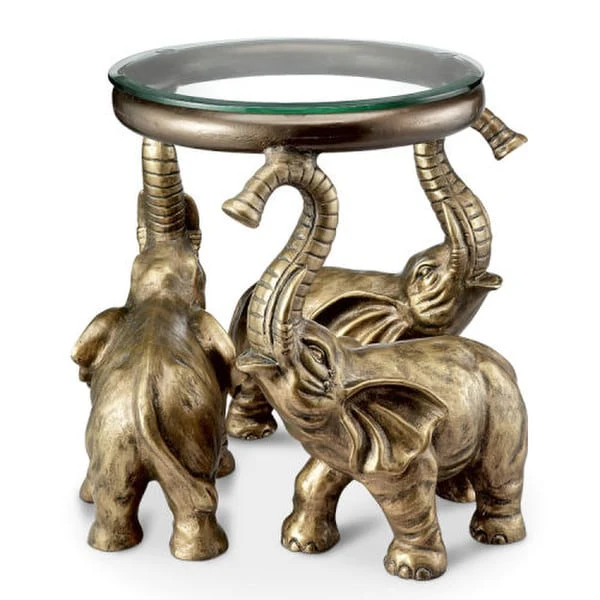 Elephant Trio Sculptural End Table - Image 2