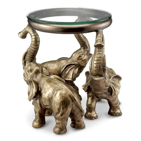 Elephant Trio Sculptural End Table - Image 3