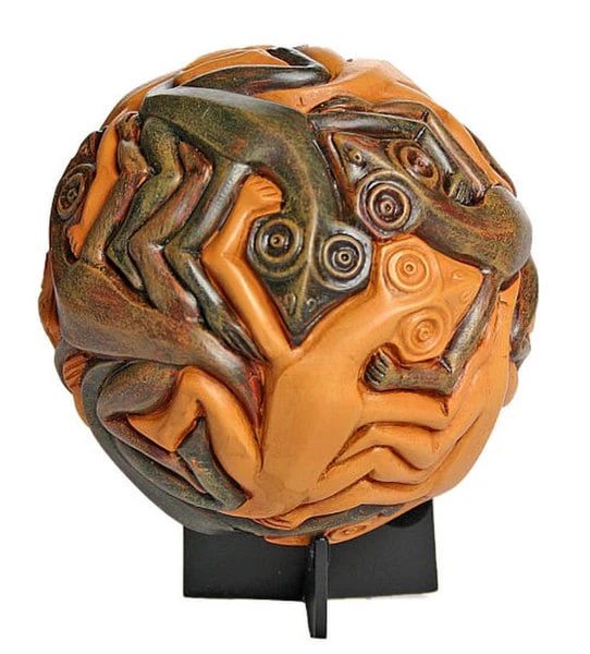 Escher Lizards Geckos Sphere Tessellation Statue