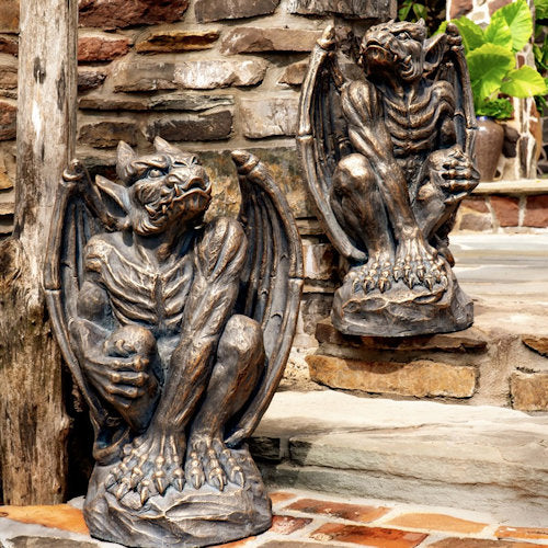 Eternal Guardians Gargoyle Statues Set of Two 28"