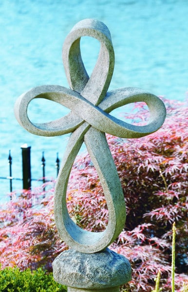 Eternity Cross Cement Garden Sculpture 38.5" High - Image 3