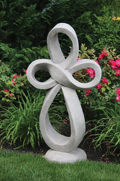 Eternity Cross Sculpture Cement 59" High - Image 2