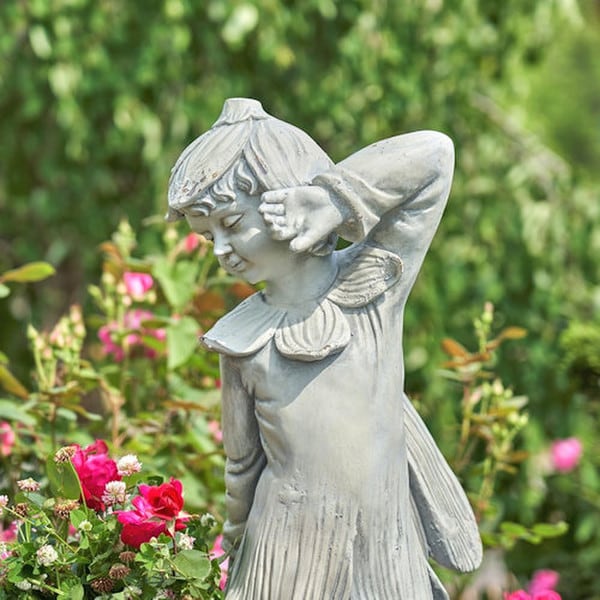 Fairy Garden Statue with Basket Planter Pixie 30" Tall - Image 6