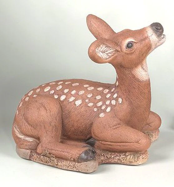Fawn Laydown Deer Head Up Statue - Image 3