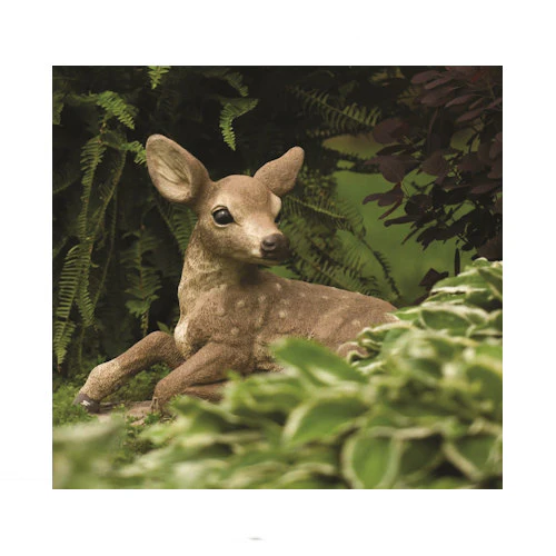 Fawn Rising On One Leg Deer Garden Sculpture - Image 3