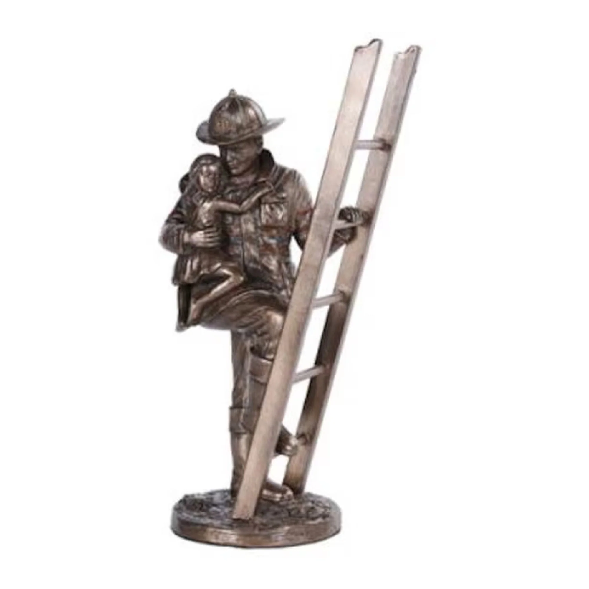 Fireman Rescuing Child Statue - Image 4