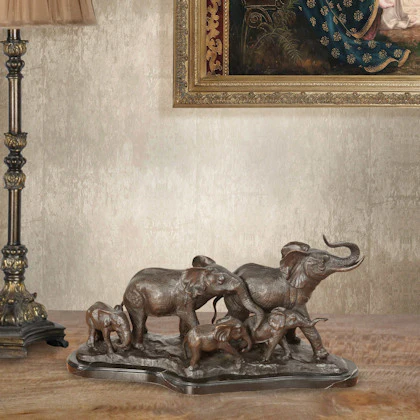 Five Elephants Bronze Sculpture - Image 7