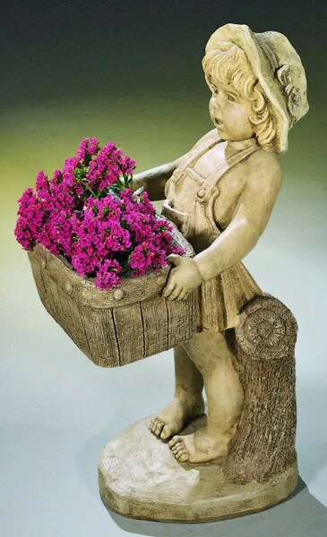 Flower Girl Planter Sculptural Urn Garden Statue - Image 2