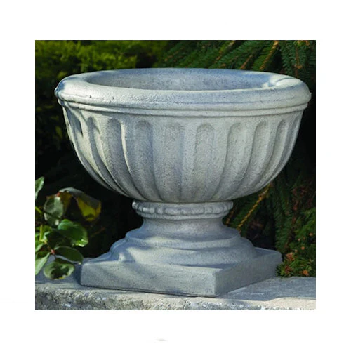 Fluted Urn Cement Planter  13.25" High - Image 2