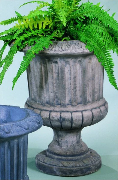 Fluted Urn Medium Cast Stone 25" High