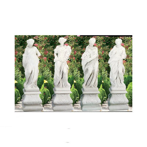 Four Seasons Life-Size Garden Statues on Bases